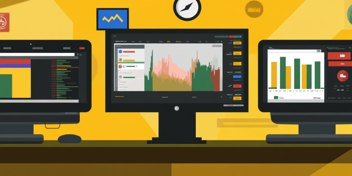 Day trading chart patterns on multiple monitors