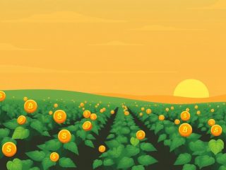 {"prompt":"create no text flat illustration, Flat illustration for DeFi yield farming. Use organic green or sunset orange. Show a farm with digital coins sprouting or growing on vines. Symbolic only -- no text.","originalPrompt":"create no text flat illustration, Flat illustration for DeFi yield farming. Use organic green or sunset orange. Show a farm with digital coins sprouting or growing on vines. Symbolic only -- no text.","width":1024,"height":576,"seed":42,"model":"flux","enhance":false,"nologo":true,"negative_prompt":"worst quality, blurry","nofeed":false,"safe":false,"isMature":false,"isChild":false}