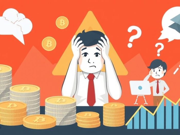 {"prompt":"create no text flat illustration, Represent common crypto trading mistakes. Background: warning red or orange. Include visuals of cracked coins, falling graphs, and confused trader icons. No words.","originalPrompt":"create no text flat illustration, Represent common crypto trading mistakes. Background: warning red or orange. Include visuals of cracked coins, falling graphs, and confused trader icons. No words.","width":1024,"height":576,"seed":42,"model":"flux","enhance":false,"nologo":true,"negative_prompt":"worst quality, blurry","nofeed":false,"safe":false,"isMature":false,"isChild":false}