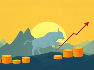 {"prompt":"create no text flat illustration, Depict early signs of the next crypto bull run. Background: sunrise yellow or sky blue. Use charts rising, bull icon emerging, and coins accelerating. No words.","originalPrompt":"create no text flat illustration, Depict early signs of the next crypto bull run. Background: sunrise yellow or sky blue. Use charts rising, bull icon emerging, and coins accelerating. No words.","width":1024,"height":576,"seed":42,"model":"flux","enhance":false,"nologo":true,"negative_prompt":"worst quality, blurry","nofeed":false,"safe":false,"isMature":false,"isChild":false}