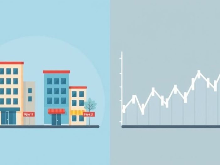 {"prompt":"create no text flat illustration, Compare real estate vs. stocks. One side has buildings and rental signs, the other has a line chart with stock candles. Background: split-tone blue and gray. No text.","originalPrompt":"create no text flat illustration, Compare real estate vs. stocks. One side has buildings and rental signs, the other has a line chart with stock candles. Background: split-tone blue and gray. No text.","width":1024,"height":576,"seed":42,"model":"flux","enhance":false,"nologo":true,"negative_prompt":"worst quality, blurry","nofeed":false,"safe":false,"isMature":false,"isChild":false}
