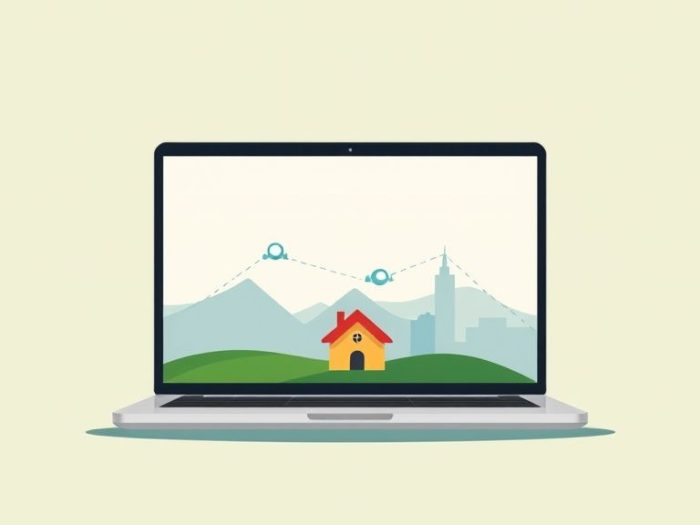 {"prompt":"create no text flat illustration, Illustrate investing out-of-state. Laptop showing a distant house, travel line connecting cities. Background: sky blue or gold. No text. show financial symbol.","originalPrompt":"create no text flat illustration, Illustrate investing out-of-state. Laptop showing a distant house, travel line connecting cities. Background: sky blue or gold. No text. show financial symbol.","width":1024,"height":576,"seed":42,"model":"flux","enhance":false,"nologo":true,"negative_prompt":"worst quality, blurry","nofeed":false,"safe":false,"isMature":false,"isChild":false}