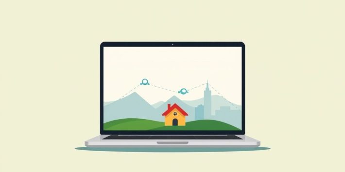 {"prompt":"create no text flat illustration, Illustrate investing out-of-state. Laptop showing a distant house, travel line connecting cities. Background: sky blue or gold. No text. show financial symbol.","originalPrompt":"create no text flat illustration, Illustrate investing out-of-state. Laptop showing a distant house, travel line connecting cities. Background: sky blue or gold. No text. show financial symbol.","width":1024,"height":576,"seed":42,"model":"flux","enhance":false,"nologo":true,"negative_prompt":"worst quality, blurry","nofeed":false,"safe":false,"isMature":false,"isChild":false}