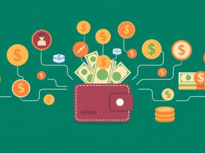 {"prompt":"create no text flat illustration, Depict multiple passive income streams. Various income icons flowing into one central wallet or bank. Background: emerald or navy. No text.","originalPrompt":"create no text flat illustration, Depict multiple passive income streams. Various income icons flowing into one central wallet or bank. Background: emerald or navy. No text.","width":1024,"height":576,"seed":42,"model":"flux","enhance":false,"nologo":true,"negative_prompt":"worst quality, blurry","nofeed":false,"safe":false,"isMature":false,"isChild":false}