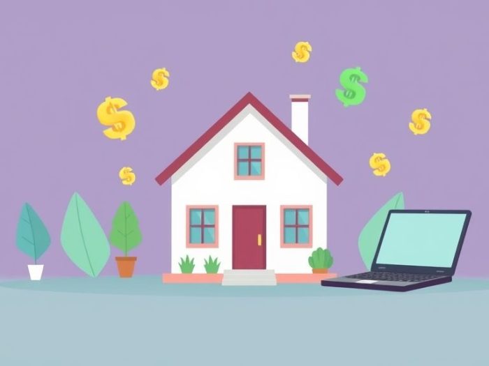 {"prompt":"create no text flat illustration, Illustrate automated rental property income. Smart devices managing a property, dollar icons floating from house. Background: muted purple or mint. No text.","originalPrompt":"create no text flat illustration, Illustrate automated rental property income. Smart devices managing a property, dollar icons floating from house. Background: muted purple or mint. No text.","width":1024,"height":576,"seed":42,"model":"flux","enhance":false,"nologo":true,"negative_prompt":"worst quality, blurry","nofeed":false,"safe":false,"isMature":false,"isChild":false}