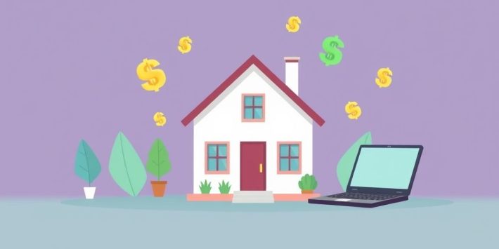 {"prompt":"create no text flat illustration, Illustrate automated rental property income. Smart devices managing a property, dollar icons floating from house. Background: muted purple or mint. No text.","originalPrompt":"create no text flat illustration, Illustrate automated rental property income. Smart devices managing a property, dollar icons floating from house. Background: muted purple or mint. No text.","width":1024,"height":576,"seed":42,"model":"flux","enhance":false,"nologo":true,"negative_prompt":"worst quality, blurry","nofeed":false,"safe":false,"isMature":false,"isChild":false}