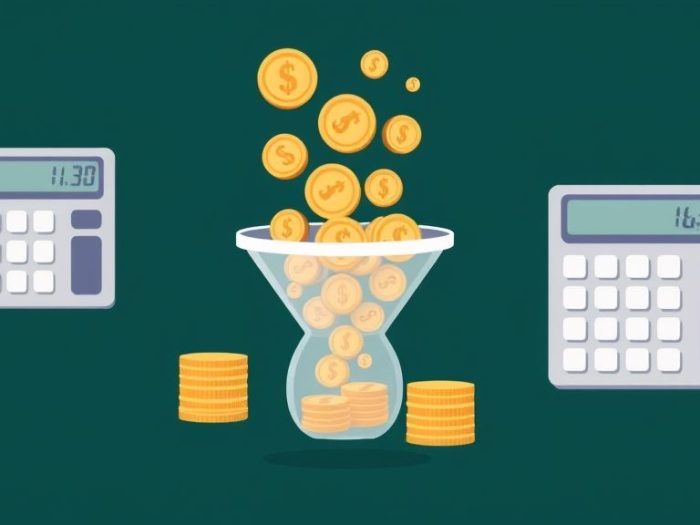 {"prompt":"create no text flat illustration, Show investment tax calculators. Coins flowing through a filter funnel  (icon only). Background: navy or forest green. No text.","originalPrompt":"create no text flat illustration, Show investment tax calculators. Coins flowing through a filter funnel  (icon only). Background: navy or forest green. No text.","width":1024,"height":576,"seed":42,"model":"flux","enhance":false,"nologo":true,"negative_prompt":"worst quality, blurry","nofeed":false,"safe":false,"isMature":false,"isChild":false}