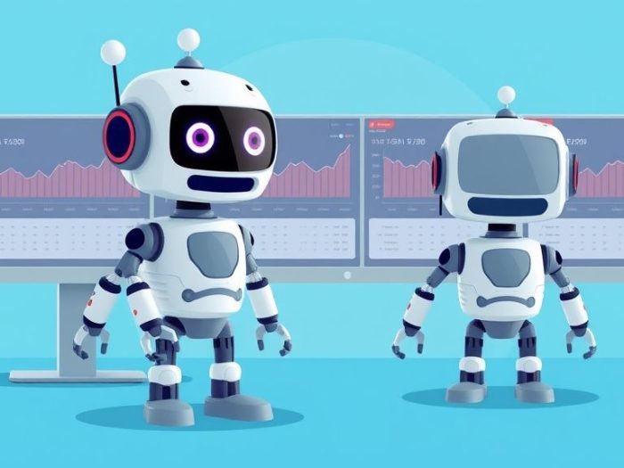 {"prompt":"create no text flat illustration, Visualize forex robots with verified track records. Robot characters monitoring screens with upward stats. Background: digital blue and light blue. No text.","originalPrompt":"create no text flat illustration, Visualize forex robots with verified track records. Robot characters monitoring screens with upward stats. Background: digital blue and light blue. No text.","width":1024,"height":576,"seed":42,"model":"flux","enhance":false,"nologo":true,"negative_prompt":"worst quality, blurry","nofeed":false,"safe":false,"isMature":false,"isChild":false}