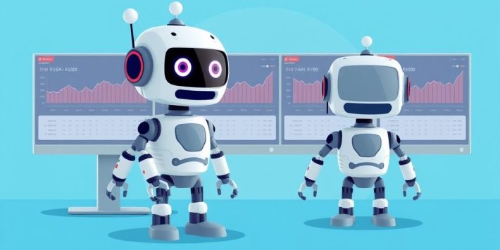{"prompt":"create no text flat illustration, Visualize forex robots with verified track records. Robot characters monitoring screens with upward stats. Background: digital blue and light blue. No text.","originalPrompt":"create no text flat illustration, Visualize forex robots with verified track records. Robot characters monitoring screens with upward stats. Background: digital blue and light blue. No text.","width":1024,"height":576,"seed":42,"model":"flux","enhance":false,"nologo":true,"negative_prompt":"worst quality, blurry","nofeed":false,"safe":false,"isMature":false,"isChild":false}