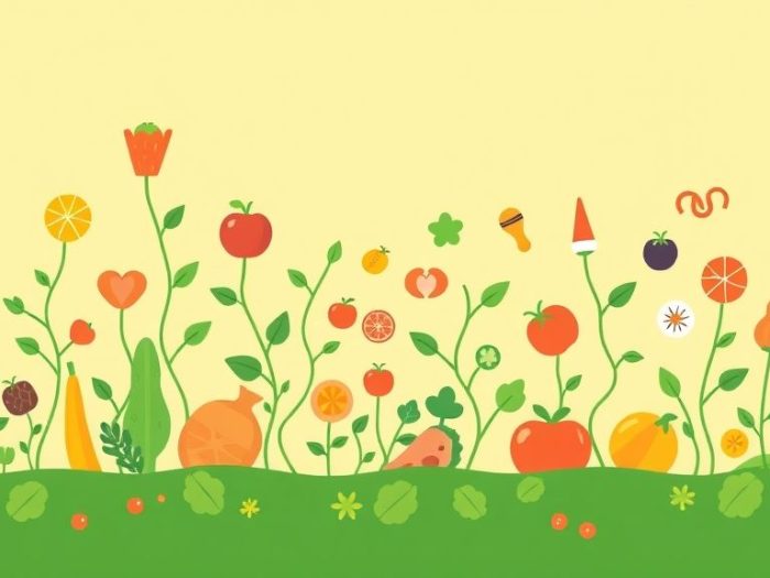 {"prompt":"create no text flat illustration, Show plant-based food industry. Icons of food products with stock symbols growing like vines. Background: soft green or pastel orange. No text.","originalPrompt":"create no text flat illustration, Show plant-based food industry. Icons of food products with stock symbols growing like vines. Background: soft green or pastel orange. No text.","width":1024,"height":576,"seed":42,"model":"flux","enhance":false,"nologo":true,"negative_prompt":"worst quality, blurry","nofeed":false,"safe":false,"isMature":false,"isChild":false}