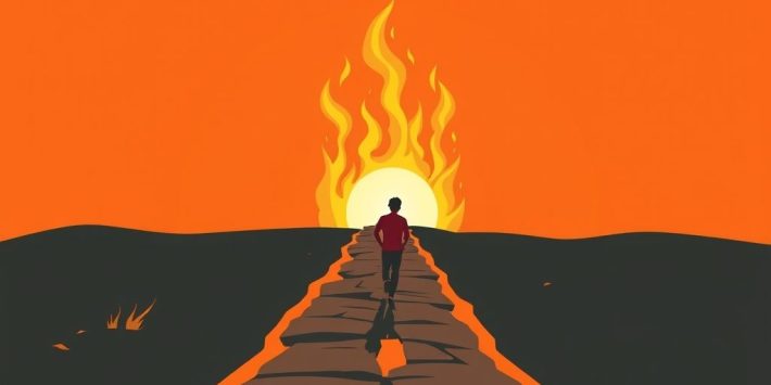 {"prompt":"create no text flat illustration, Depict FIRE (Financial Independence, Retire Early). A blazing trail to early retirement with youthful figure reaching finish line. Background: fire-orange. No labels.","originalPrompt":"create no text flat illustration, Depict FIRE (Financial Independence, Retire Early). A blazing trail to early retirement with youthful figure reaching finish line. Background: fire-orange. No labels.","width":1024,"height":576,"seed":42,"model":"flux","enhance":false,"nologo":true,"negative_prompt":"worst quality, blurry","nofeed":false,"safe":false,"isMature":false,"isChild":false}