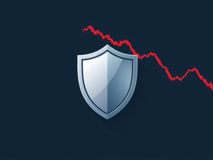 {"prompt":"Visualize a striking flat illustration focused on the concept of protective puts as portfolio insurance. At the center, a robust shield icon symbolizes security and defense, positioned firmly beneath a stark, downward-trending stock chart, which illustrates financial decline. The shield gleams with subtle gradients that contrast sharply against a deep navy background, enhancing its prominence. The stock chart, rendered in harsh reds and bleak grays, conveys a sense of urgency and vigilance. Soft shadows subtly accentuate the shapes, creating a three-dimensional effect that adds depth to the overall composition. The mood is one of cautious strategy amidst market turmoil, evoking a sense of preparedness and resilience without any textual elements.nncreate no text flat illustration, Depict protective puts as portfolio insurance. A shield icon under a declining stock chart. Background: deep navy. No text.","originalPrompt":"create no text flat illustration, Depict protective puts as portfolio insurance. A shield icon under a declining stock chart. Background: deep navy. No text.","width":1024,"height":576,"seed":42,"model":"flux","enhance":false,"nologo":true,"negative_prompt":"worst quality, blurry","nofeed":false,"safe":false,"isMature":false,"isChild":false}