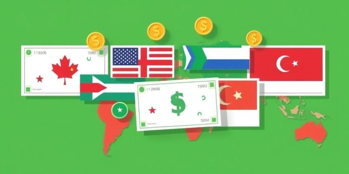 {"prompt":"create no text flat illustration, Visualize foreign bond investing. International currency symbols on bond papers across country flags. Background: finance green. No labels.","originalPrompt":"create no text flat illustration, Visualize foreign bond investing. International currency symbols on bond papers across country flags. Background: finance green. No labels.","width":1024,"height":576,"seed":42,"model":"flux","enhance":false,"nologo":true,"negative_prompt":"worst quality, blurry","nofeed":false,"safe":false,"isMature":false,"isChild":false}