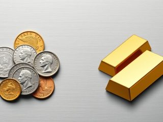 {"prompt":"create no text flat illustration, Compare rare coins vs. precious metals. A split layout with coins on one side and gold/silver bars on the other. Background: metallic gray. No text.","originalPrompt":"create no text flat illustration, Compare rare coins vs. precious metals. A split layout with coins on one side and gold/silver bars on the other. Background: metallic gray. No text.","width":1024,"height":576,"seed":42,"model":"flux","enhance":false,"nologo":true,"negative_prompt":"worst quality, blurry","nofeed":false,"safe":false,"isMature":false,"isChild":false}