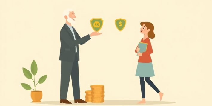 {"prompt":"create no text flat illustration, Visualize step-up in basis for generational wealth. Passing assets from older to younger figure with tax shield icons. Background: cream or olive. No labels.","originalPrompt":"create no text flat illustration, Visualize step-up in basis for generational wealth. Passing assets from older to younger figure with tax shield icons. Background: cream or olive. No labels.","width":1024,"height":576,"seed":42,"model":"flux","enhance":false,"nologo":true,"negative_prompt":"worst quality, blurry","nofeed":false,"safe":false,"isMature":false,"isChild":false}