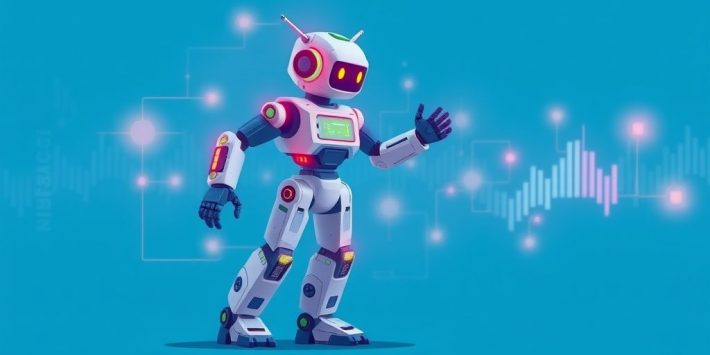 {"prompt":"Visualize a captivating flat illustration that showcases the intricate process of constructing a trading bot using an innovative drag-and-drop interface. The image features vibrant, modular logic blocks seamlessly connecting to shape a dynamic robot poised for trade execution. Set against a sleek, tech-inspired blue background, the scene emanates a modern, futuristic ambiance, filled with digital energy. The robot is intricately designed to reflect technological sophistication, with glowing accents that suggest advanced capabilities. The absence of text allows the visual storytelling to shine, inviting viewers to explore the inventive nature of code-free programming.nncreate no text flat illustration, Depict building a trading bot without code. Drag-and-drop logic blocks forming a robot placing trades. Background: tech blue. No text.","originalPrompt":"create no text flat illustration, Depict building a trading bot without code. Drag-and-drop logic blocks forming a robot placing trades. Background: tech blue. No text.","width":1024,"height":576,"seed":42,"model":"flux","enhance":false,"nologo":true,"negative_prompt":"worst quality, blurry","nofeed":false,"safe":false,"isMature":false,"isChild":false}