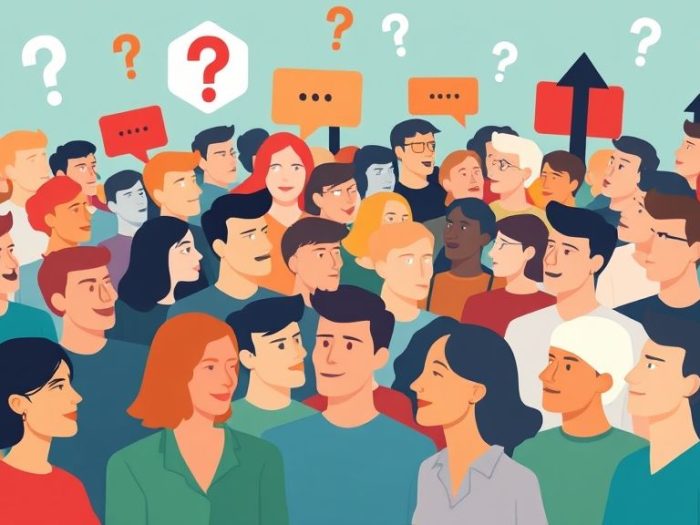 {"prompt":"A colorful flat illustration depicting the concept of sentiment reading mistakes, emphasizing the importance of critical thinking to avoid being misled by crowd psychology. The scene features diverse groups of people with varied expressions, some appearing confused or swayed, while others are analyzing information thoughtfully. Incorporate abstract symbols like question marks, speech bubbles, and upward or downward arrows to symbolize misinformation and emotional influence. Use bold, vibrant colors with a clean, minimalistic style reminiscent of modern infographics, avoiding any textual elements within the image. The overall mood encourages awareness and careful judgment amidst swirling crowds.nncreate and no text flat illustration, Sentiment Reading Mistakes | Avoid getting fooled by crowd psychology.","originalPrompt":"create and no text flat illustration, Sentiment Reading Mistakes | Avoid getting fooled by crowd psychology.","width":1024,"height":576,"seed":42,"model":"flux","enhance":false,"nologo":true,"negative_prompt":"worst quality, blurry","nofeed":false,"safe":false,"isMature":false,"isChild":false}